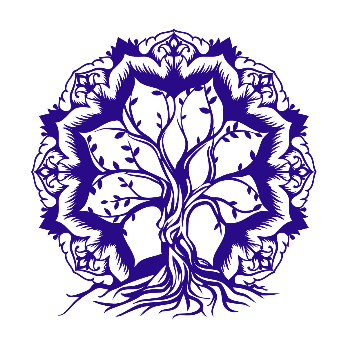 Vinyl Wall Decals Lotus Flower Abstract Tree Of Life Branches Glass Stickers