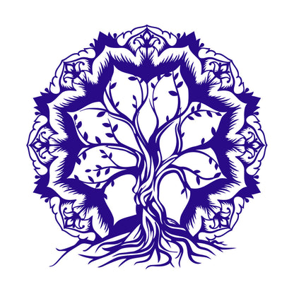 Vinyl Wall Decals Lotus Flower Abstract Tree Of Life Branches Glass Stickers