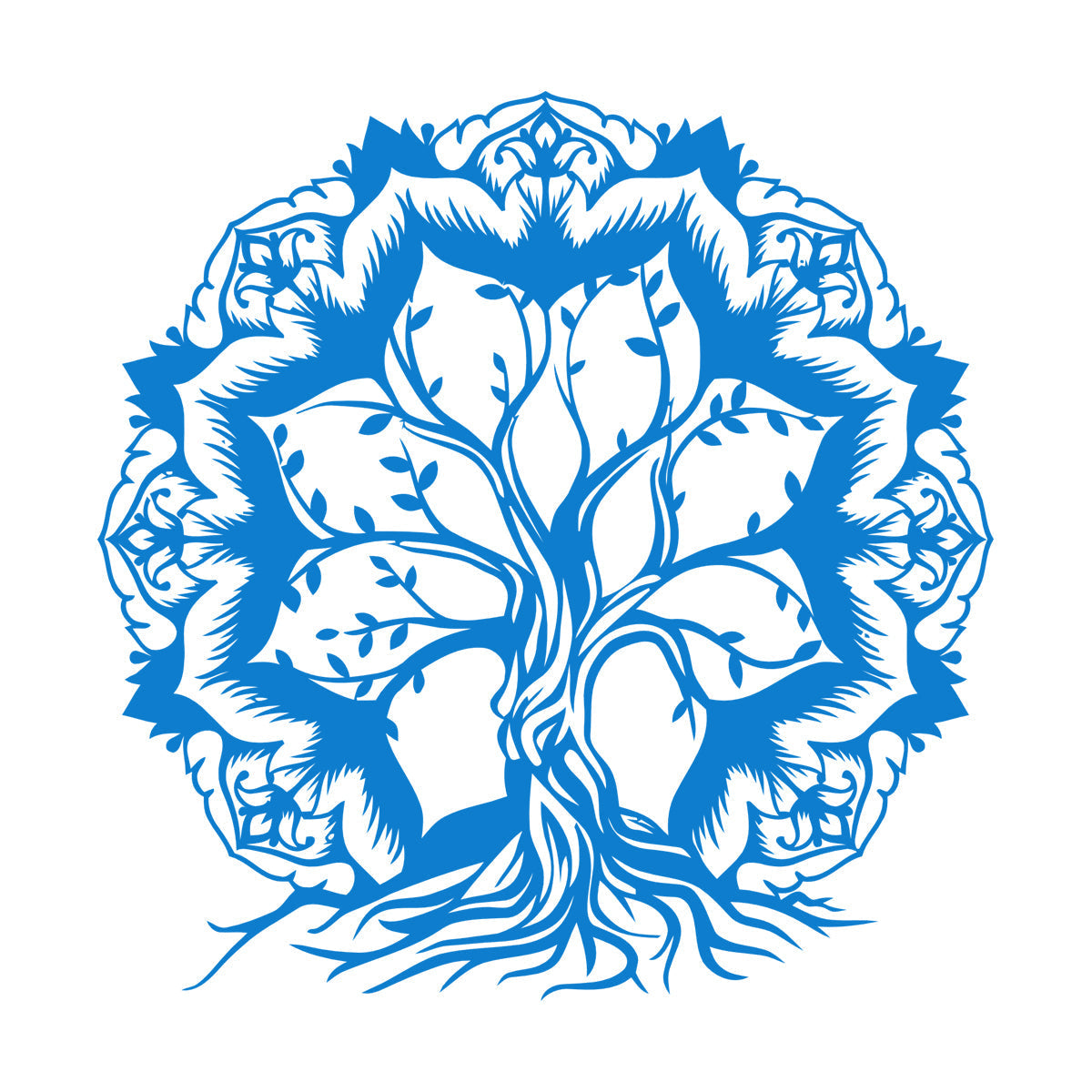 Vinyl Wall Decals Lotus Flower Abstract Tree Of Life Branches Glass Stickers