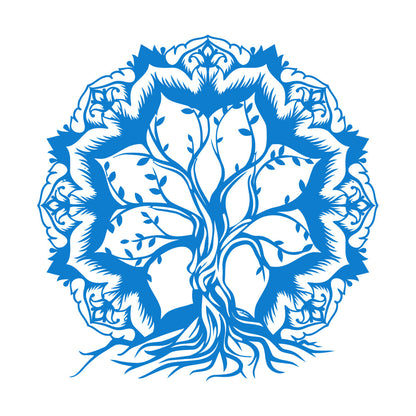 Vinyl Wall Decals Lotus Flower Abstract Tree Of Life Branches Glass Stickers