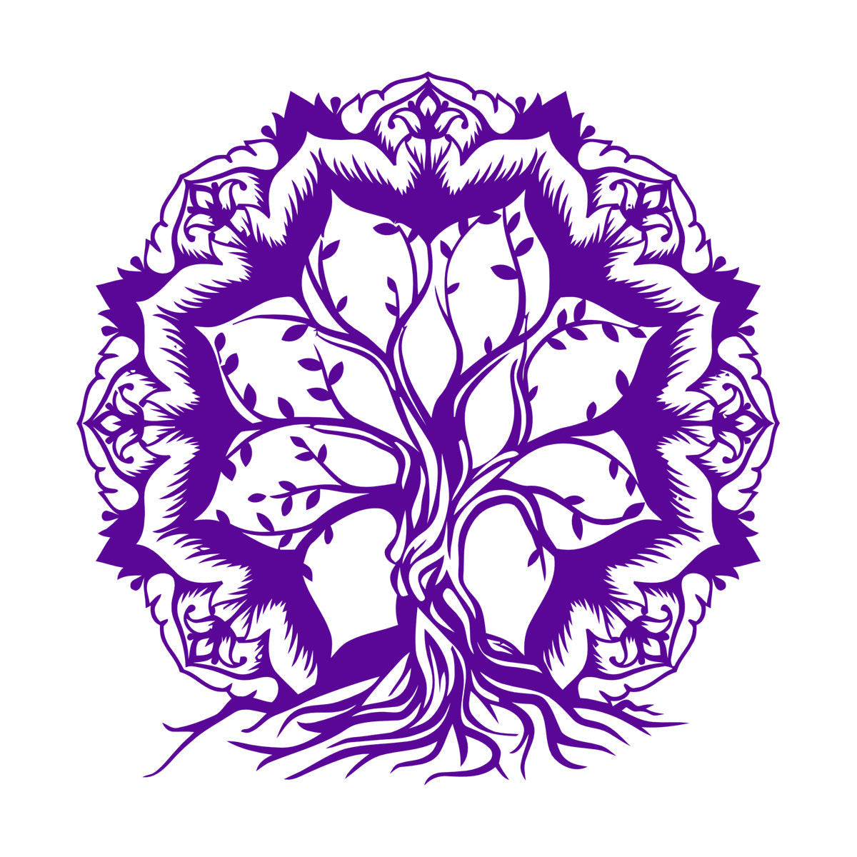 Vinyl Wall Decals Lotus Flower Abstract Tree Of Life Branches Glass Stickers