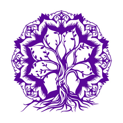 Vinyl Wall Decals Lotus Flower Abstract Tree Of Life Branches Glass Stickers