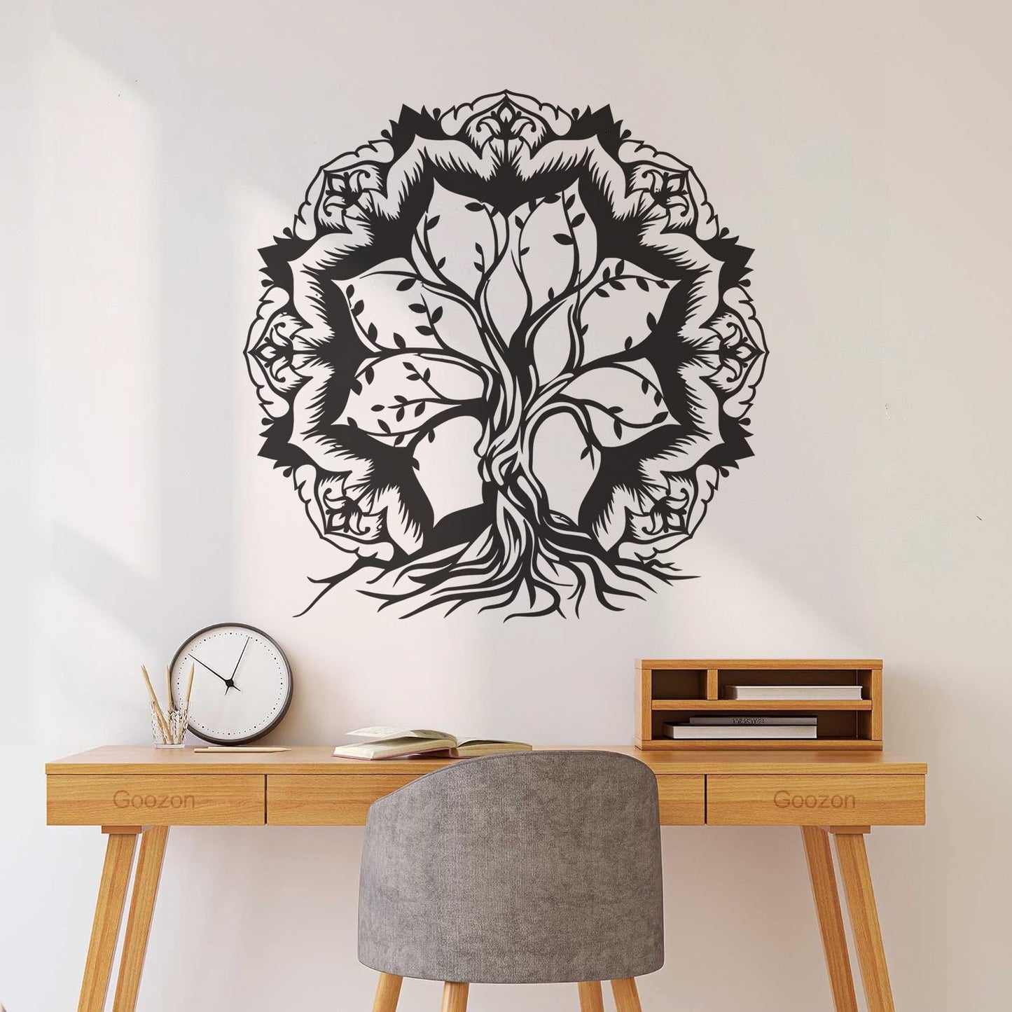 Vinyl Wall Decals Lotus Flower Abstract Tree Of Life Branches Glass Stickers