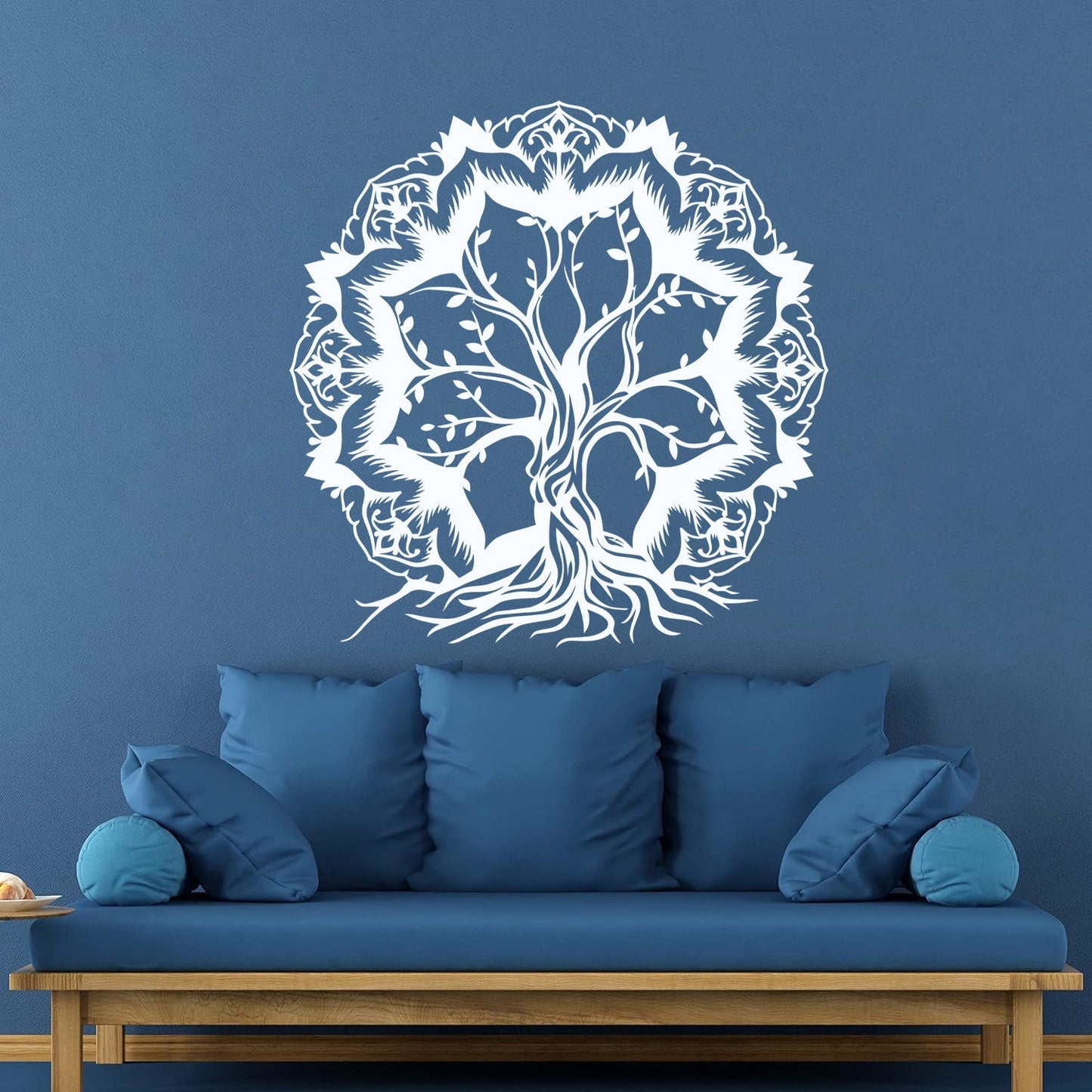 Vinyl Wall Decals Lotus Flower Abstract Tree Of Life Branches Glass Stickers