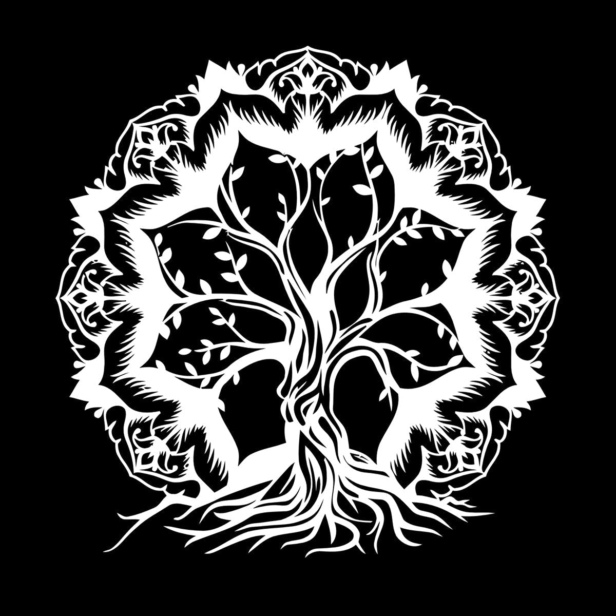 Vinyl Wall Decals Lotus Flower Abstract Tree Of Life Branches Glass Stickers