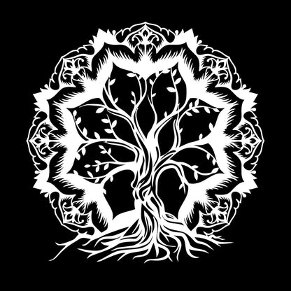 Vinyl Wall Decals Lotus Flower Abstract Tree Of Life Branches Glass Stickers