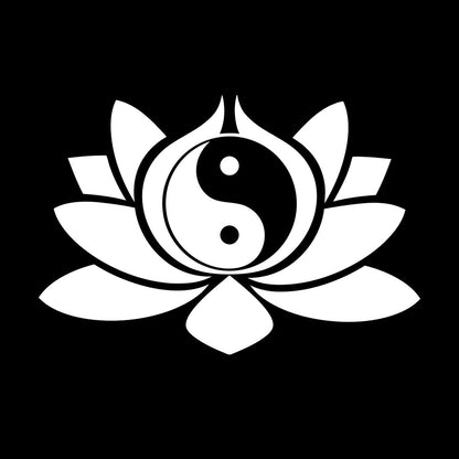 Wall Vinyl Sticker Decor Lotus Flower Yin Yang Symbol Buddhism Yoga Can Modify And Add Information