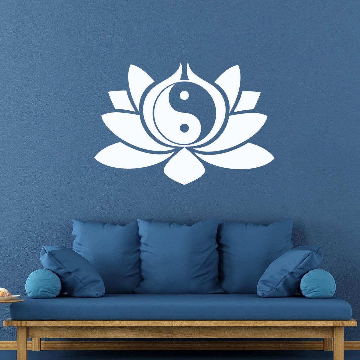 Wall Vinyl Sticker Decor Lotus Flower Yin Yang Symbol Buddhism Yoga Can Modify And Add Information