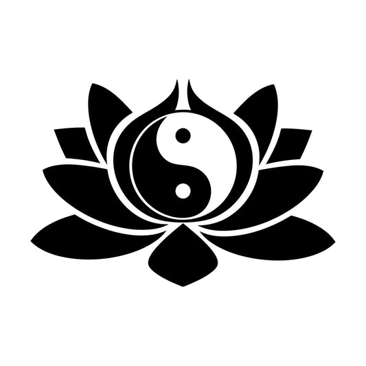 Wall Vinyl Sticker Decor Lotus Flower Yin Yang Symbol Buddhism Yoga Can Modify And Add Information