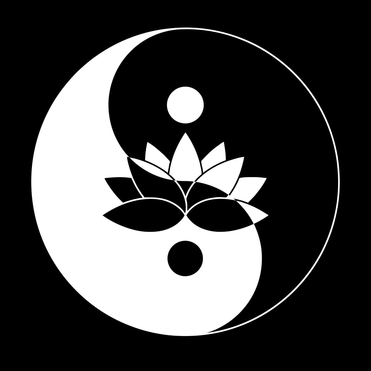 Fine Carving Stickers Lotus Flower Yin Yang Symbol Zen Meditation Art Decoration