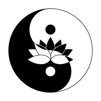 Fine Carving Stickers Lotus Flower Yin Yang Symbol Zen Meditation Art Decoration