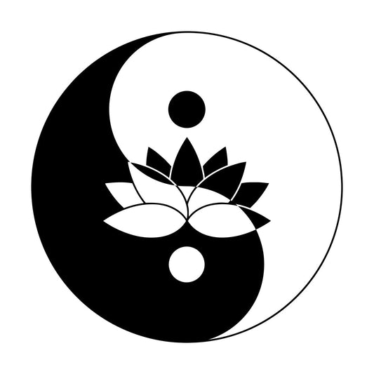 Fine Carving Stickers Lotus Flower Yin Yang Symbol Zen Meditation Art Decoration
