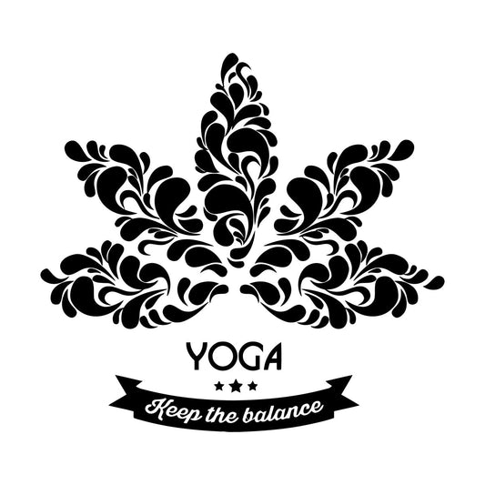 Wall Decals Paster Paper Lotus Flower Yoga Center Logo Quote Words Self Adhesive