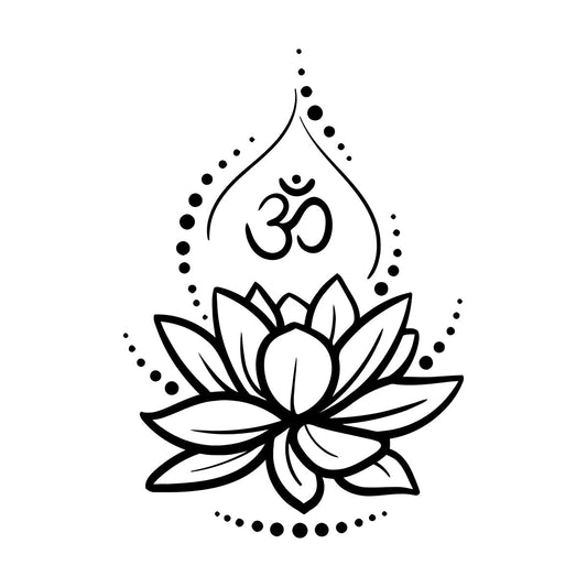 Wall Decals Lotus Flower Yoga Hinduism Hindu Om Meditation Symbol Multi Color Selection