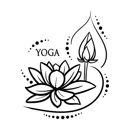 Mural And Wall Vinyl Decal Lotus Flower Yoga Meditation Buddhism Art Mural Painting