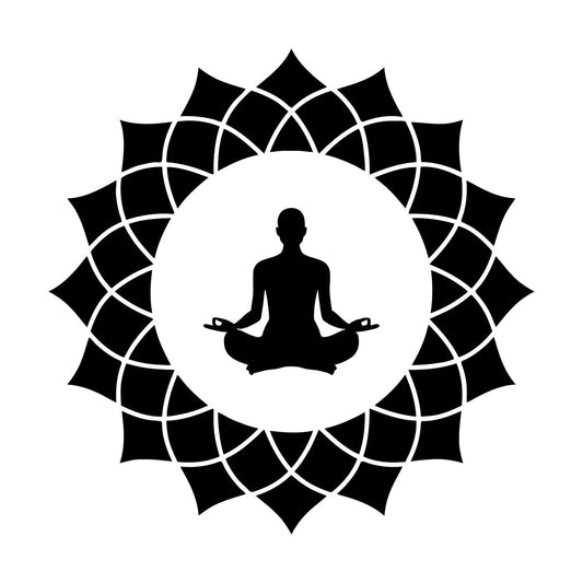 Fine Carving Stickers Lotus Flower Yoga Meditation Man Pose It Won'T Fall Off