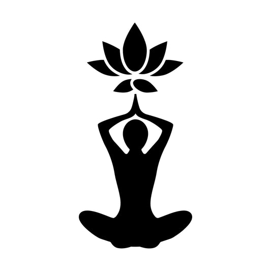 Lotus Pose Flower Buddhism Yoga Studio Meditate Wall Decals Paster Paper Store Decoration