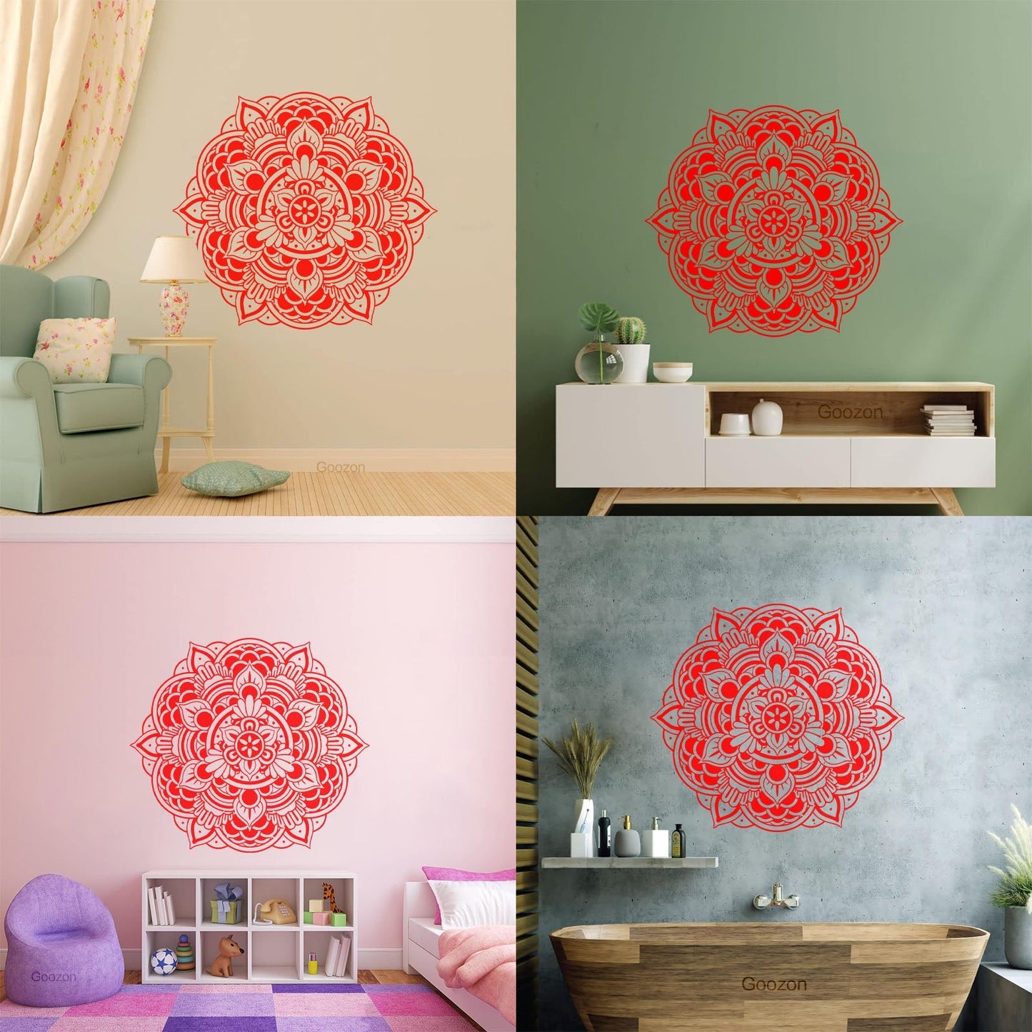 Wall Stickers Mandala Beautiful Flower Home Multiple Size Options