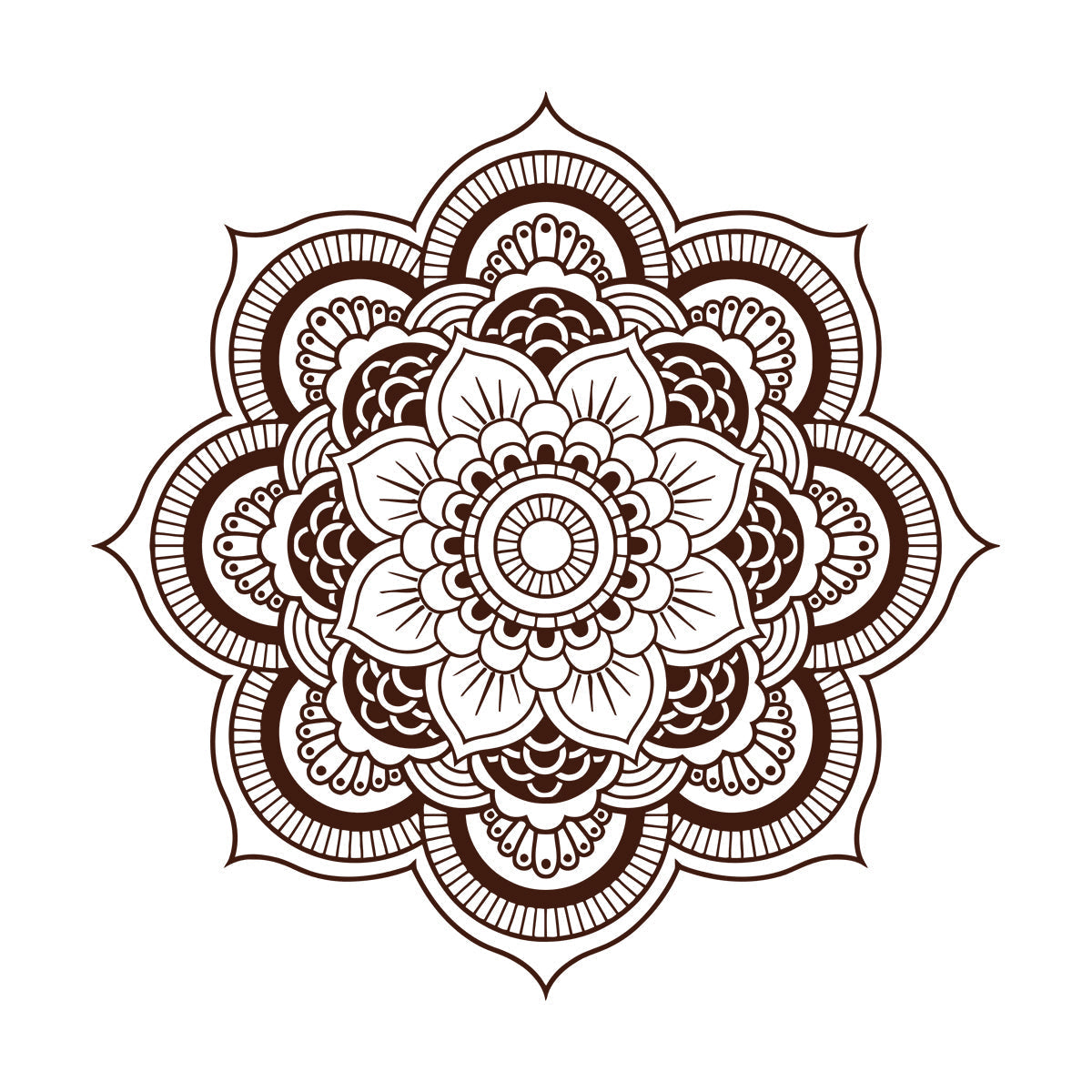 Fine Carving Decals Lotus Flower Mandala D¨¦cor Pattern Waterproof