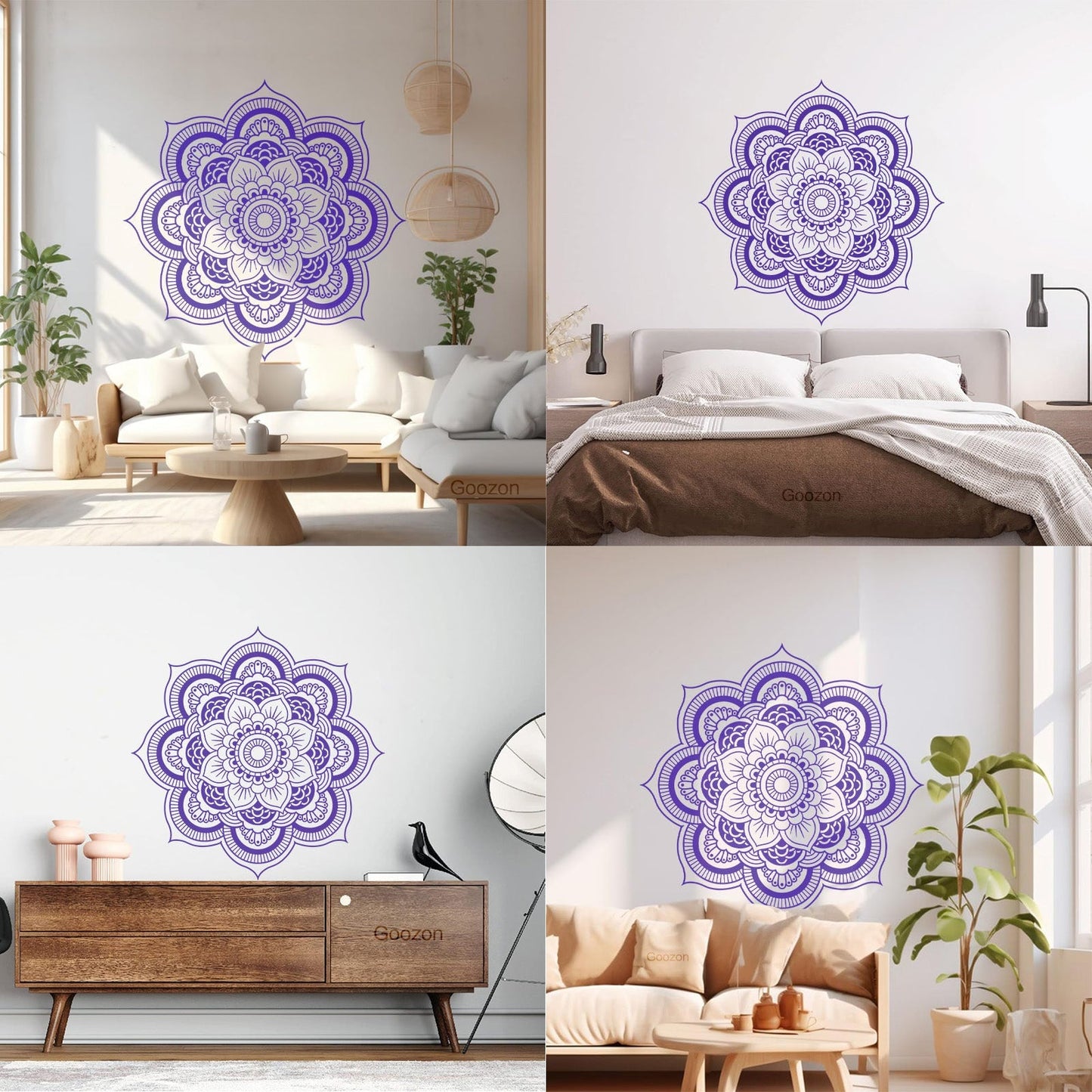 Fine Carving Decals Lotus Flower Mandala D¨¦cor Pattern Waterproof
