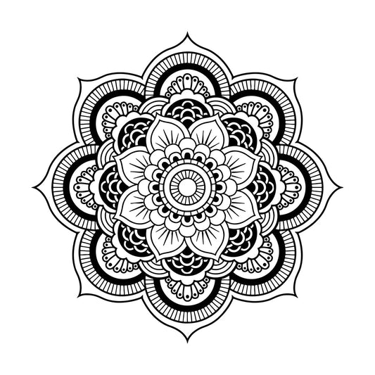 Fine Carving Decals Lotus Flower Mandala D¨¦cor Pattern Waterproof