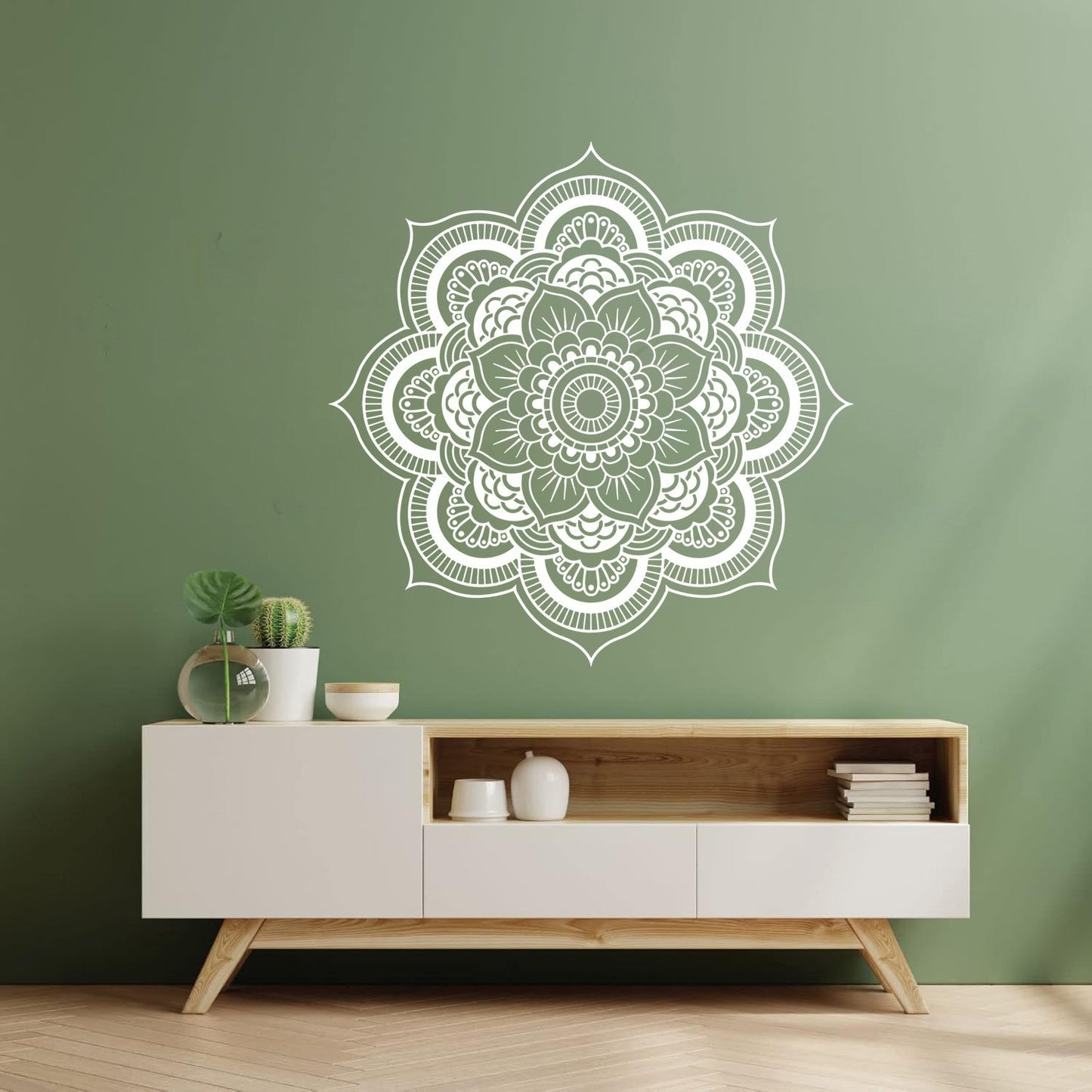 Fine Carving Decals Lotus Flower Mandala D¨¦cor Pattern Waterproof
