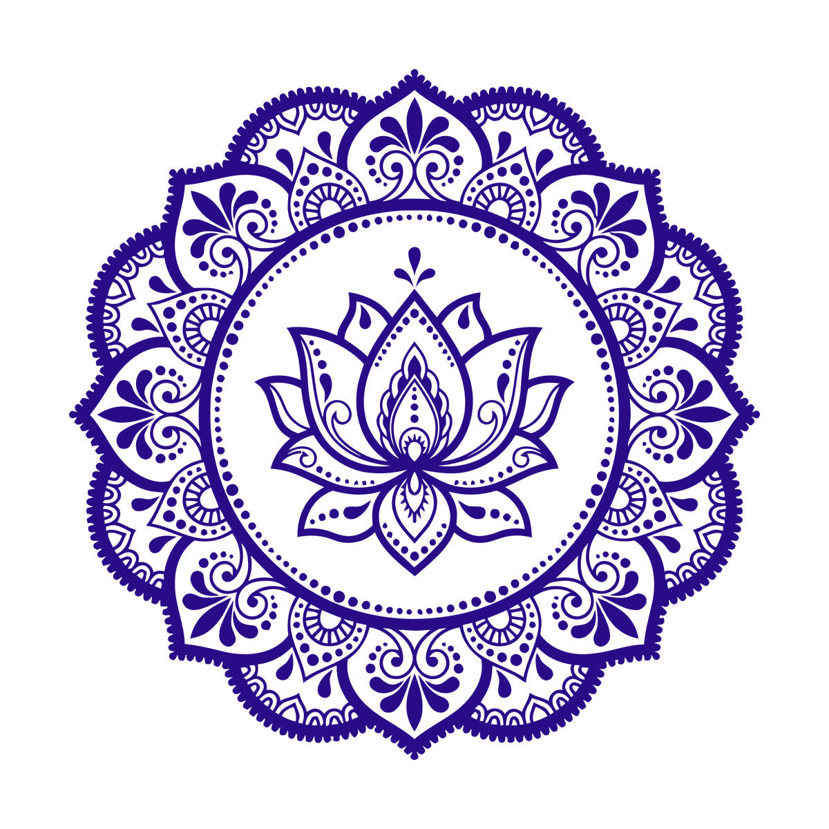 Lettering Stickers Mandala Circle Flower Ornament Pattern Lotus Wall Beautification