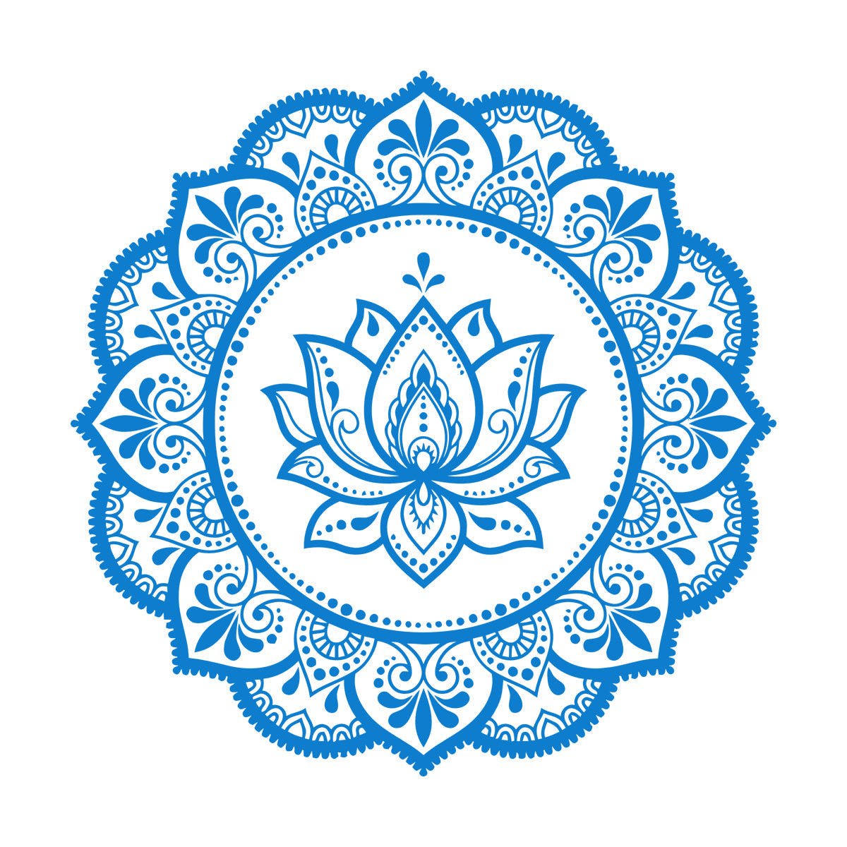 Lettering Stickers Mandala Circle Flower Ornament Pattern Lotus Wall Beautification