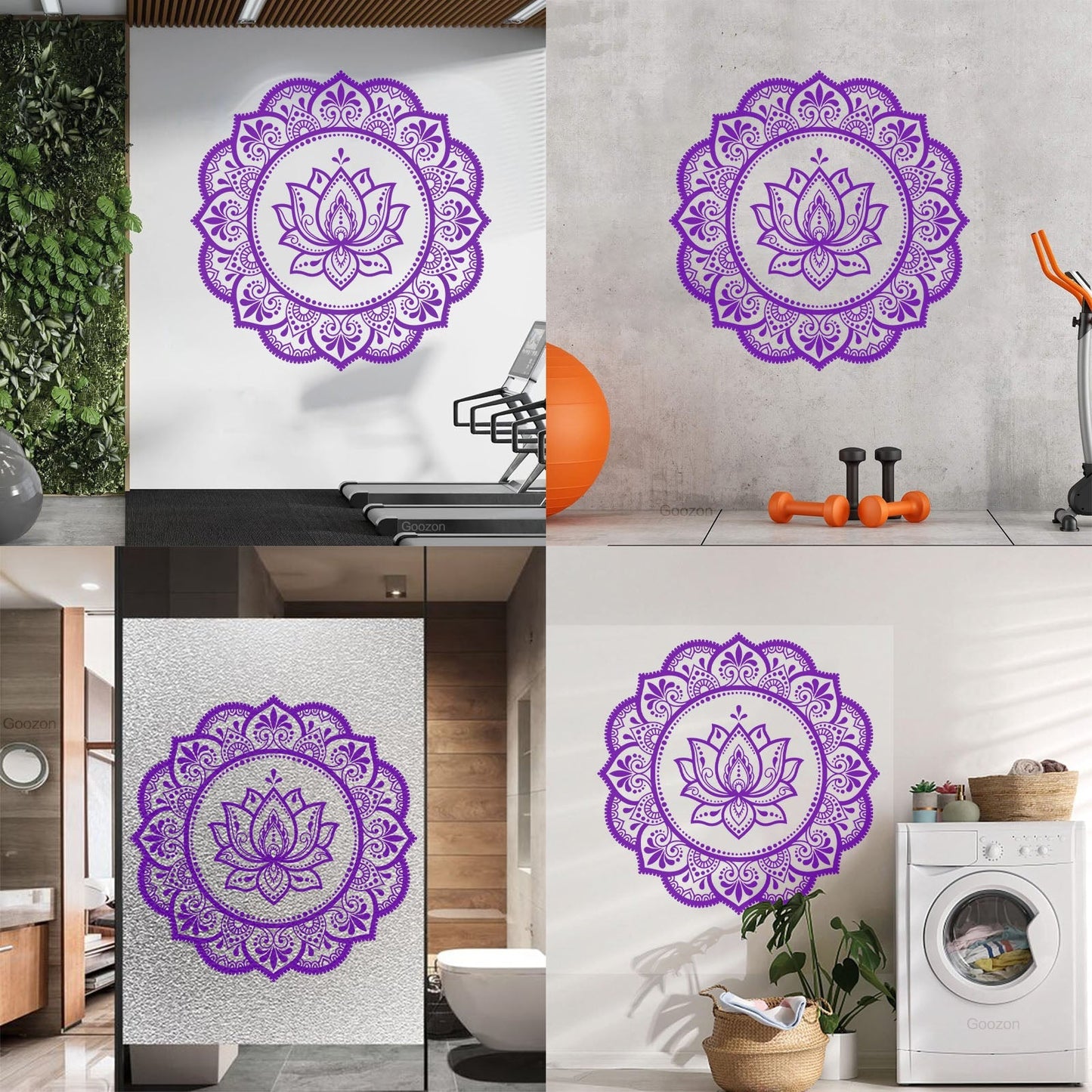 Lettering Stickers Mandala Circle Flower Ornament Pattern Lotus Wall Beautification