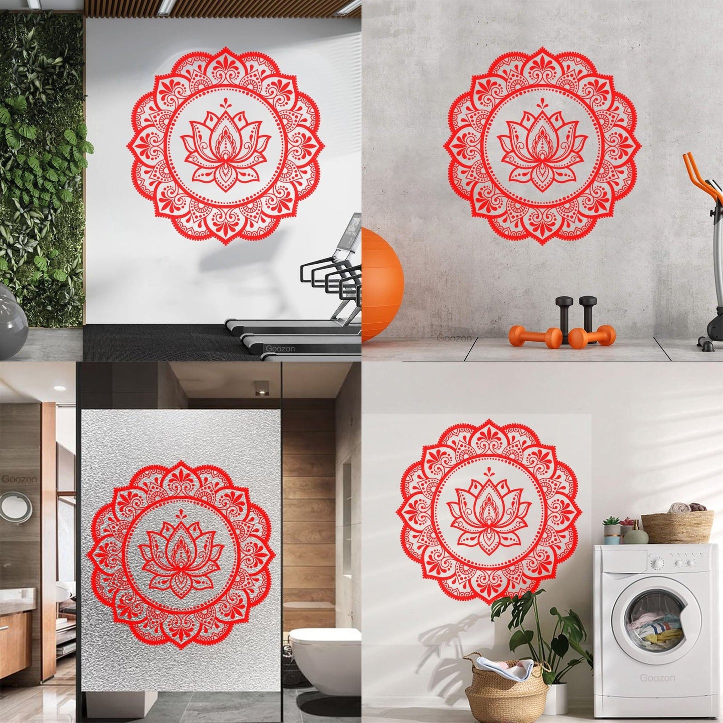 Lettering Stickers Mandala Circle Flower Ornament Pattern Lotus Wall Beautification
