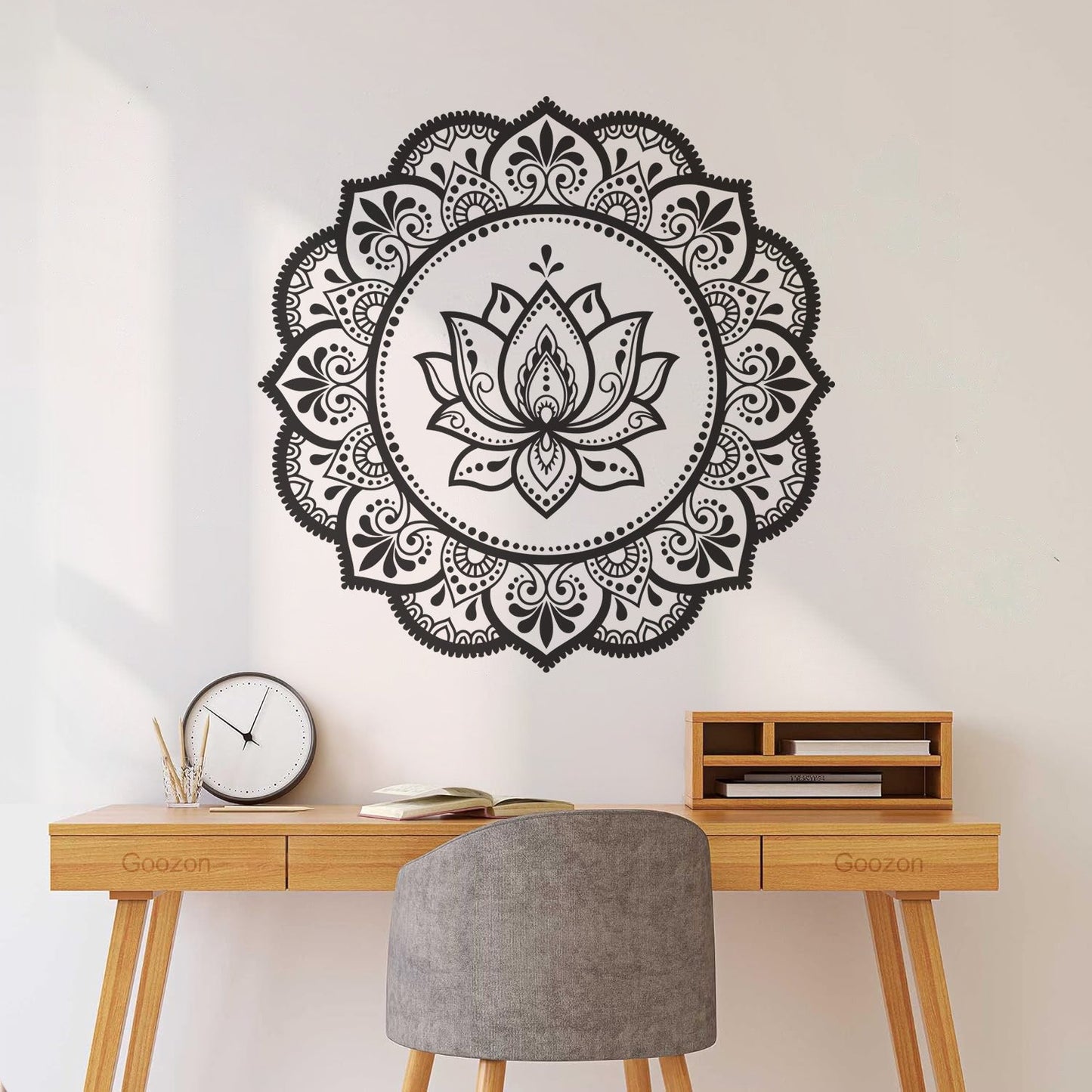 Lettering Stickers Mandala Circle Flower Ornament Pattern Lotus Wall Beautification
