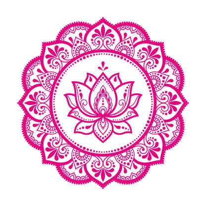 Lettering Stickers Mandala Circle Flower Ornament Pattern Lotus Wall Beautification