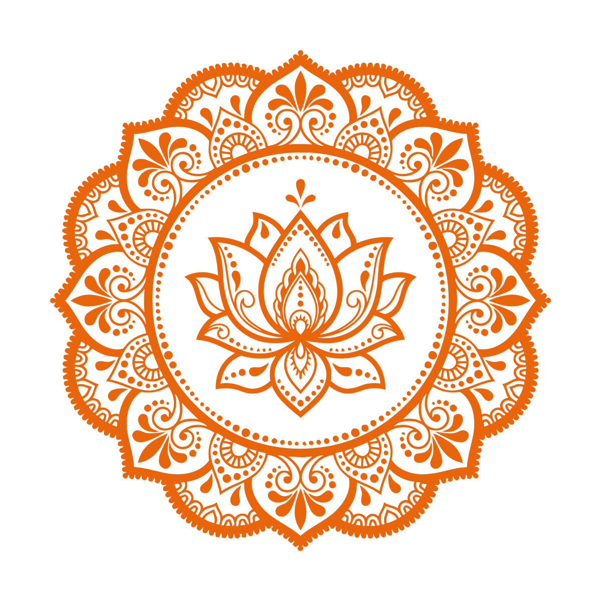 Lettering Stickers Mandala Circle Flower Ornament Pattern Lotus Wall Beautification