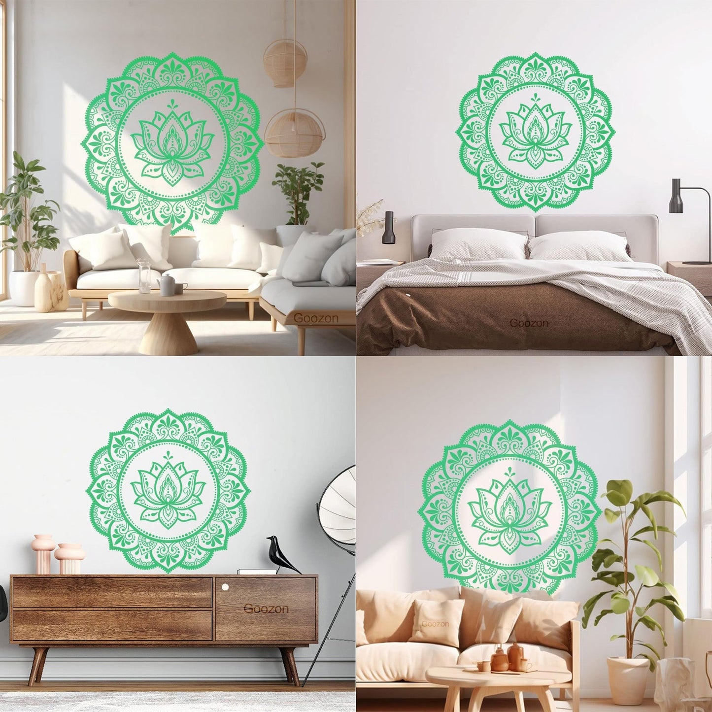 Lettering Stickers Mandala Circle Flower Ornament Pattern Lotus Wall Beautification