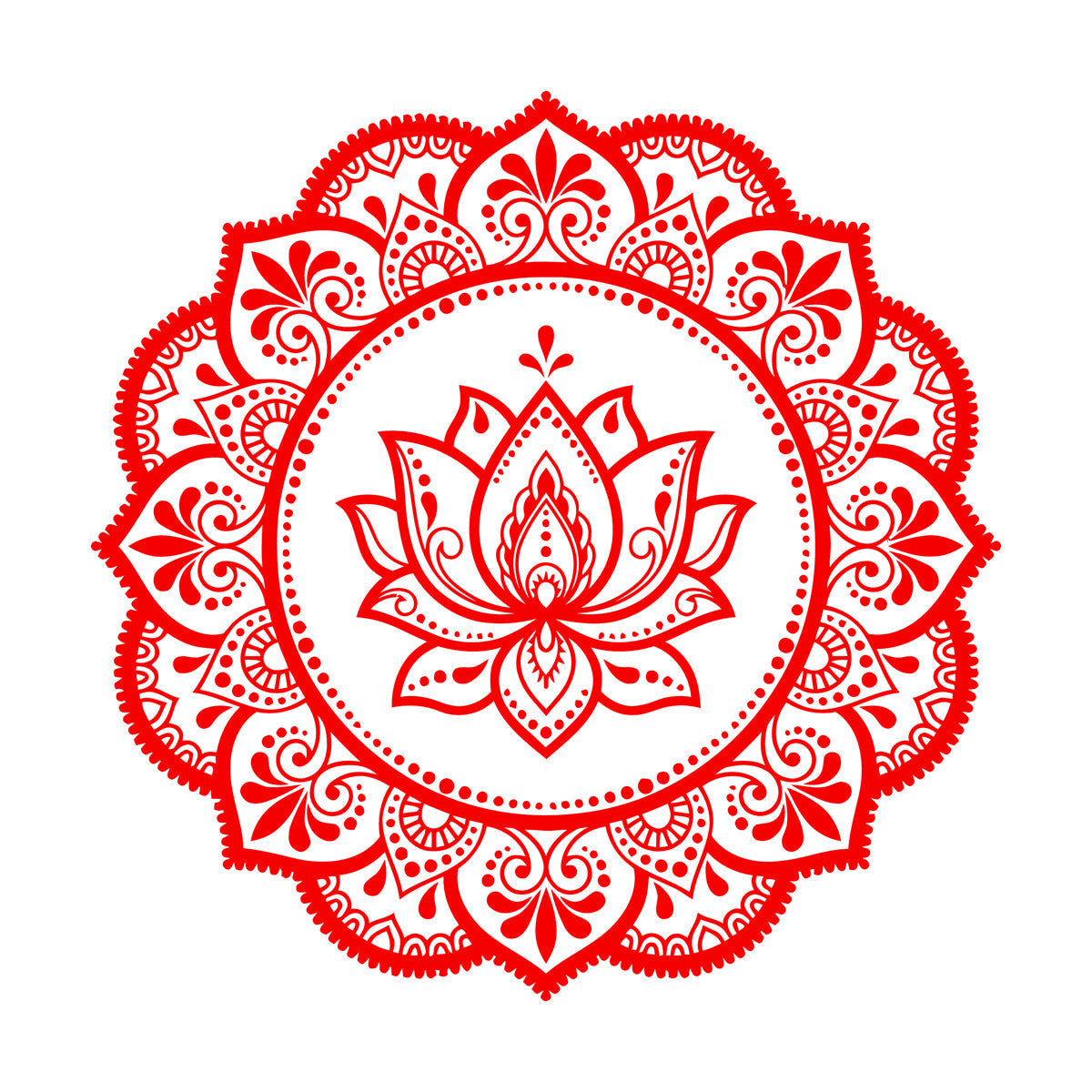 Lettering Stickers Mandala Circle Flower Ornament Pattern Lotus Wall Beautification