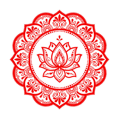 Lettering Stickers Mandala Circle Flower Ornament Pattern Lotus Wall Beautification