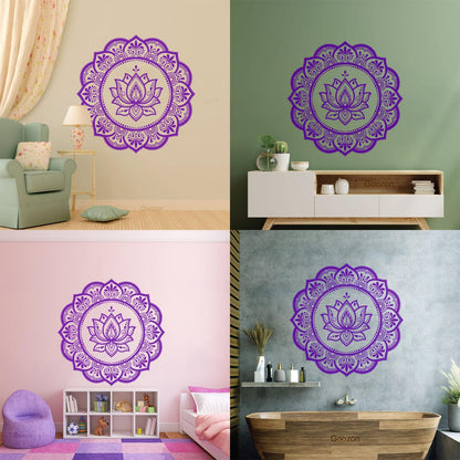 Lettering Stickers Mandala Circle Flower Ornament Pattern Lotus Wall Beautification
