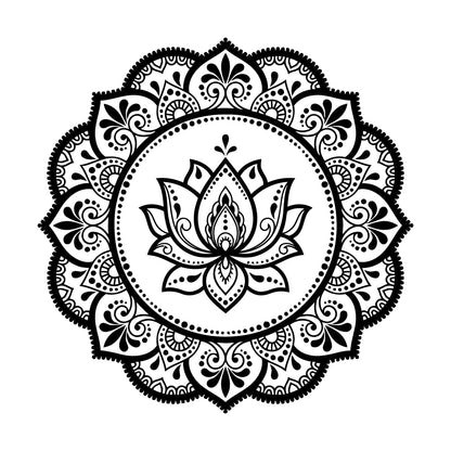 Lettering Stickers Mandala Circle Flower Ornament Pattern Lotus Wall Beautification