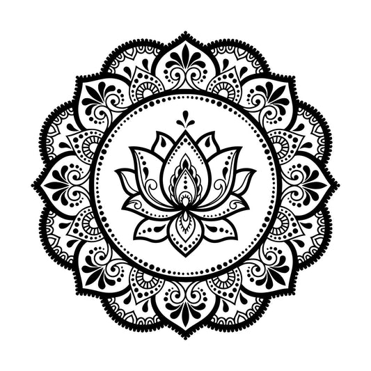 Lettering Stickers Mandala Circle Flower Ornament Pattern Lotus Wall Beautification