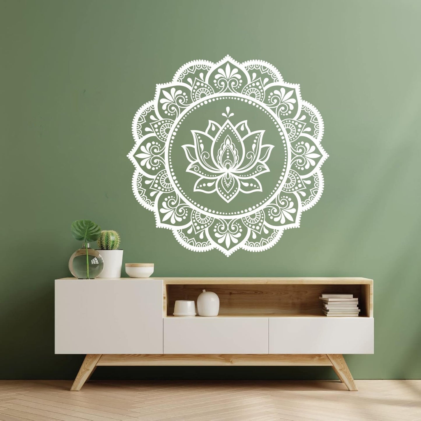 Lettering Stickers Mandala Circle Flower Ornament Pattern Lotus Wall Beautification