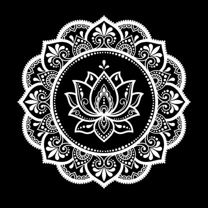 Lettering Stickers Mandala Circle Flower Ornament Pattern Lotus Wall Beautification