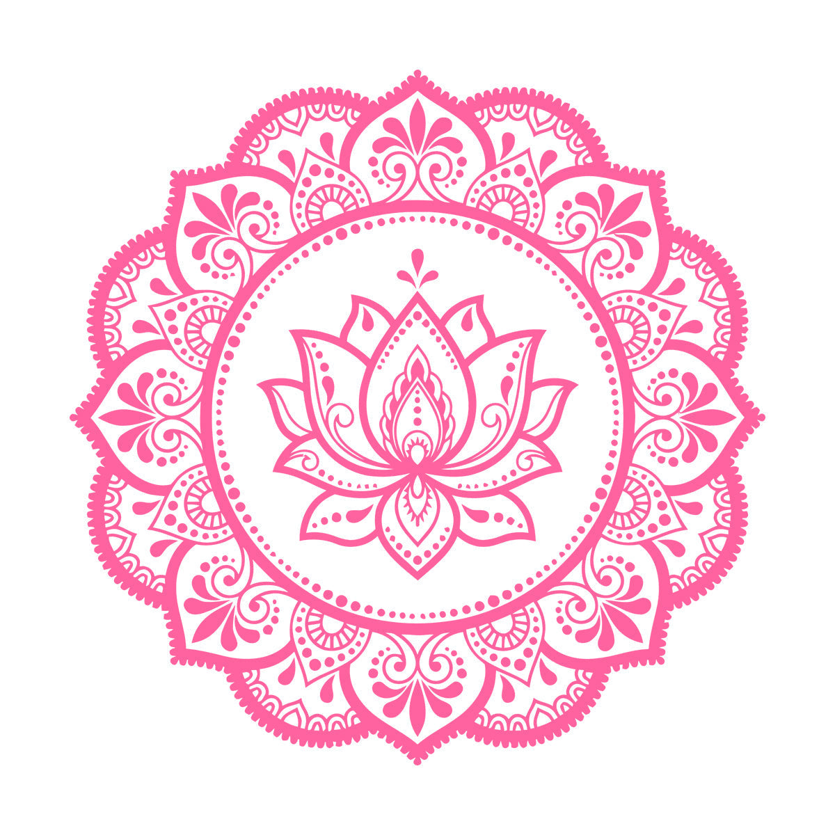 Lettering Stickers Mandala Circle Flower Ornament Pattern Lotus Wall Beautification