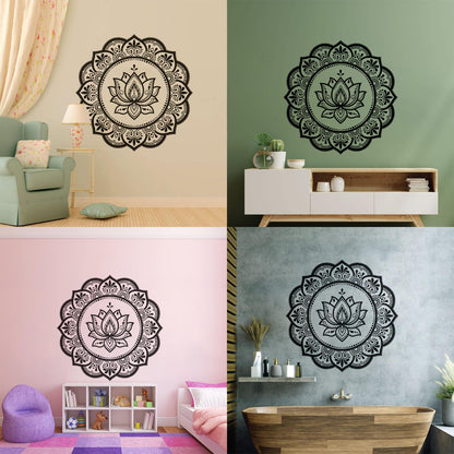 Lettering Stickers Mandala Circle Flower Ornament Pattern Lotus Wall Beautification