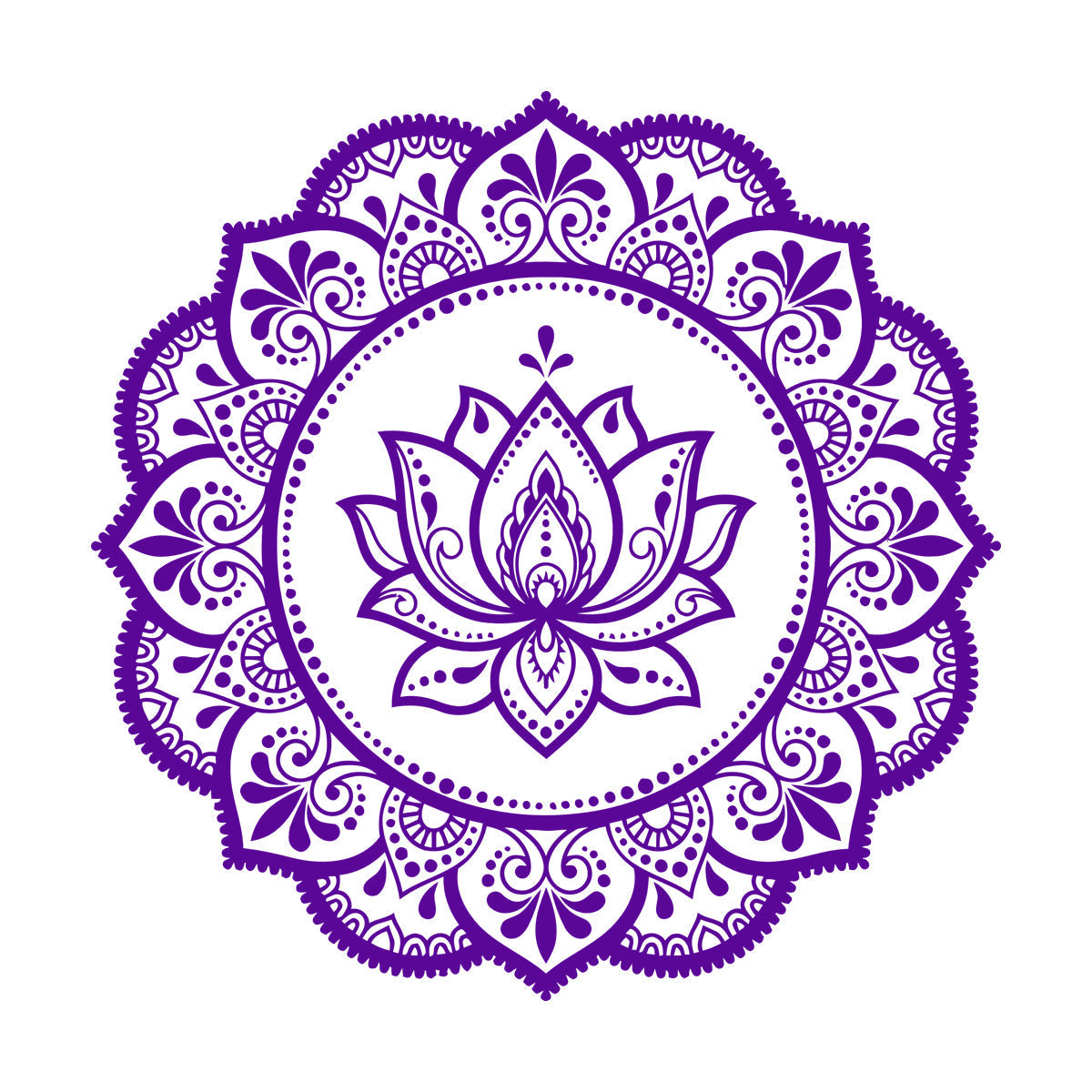 Lettering Stickers Mandala Circle Flower Ornament Pattern Lotus Wall Beautification