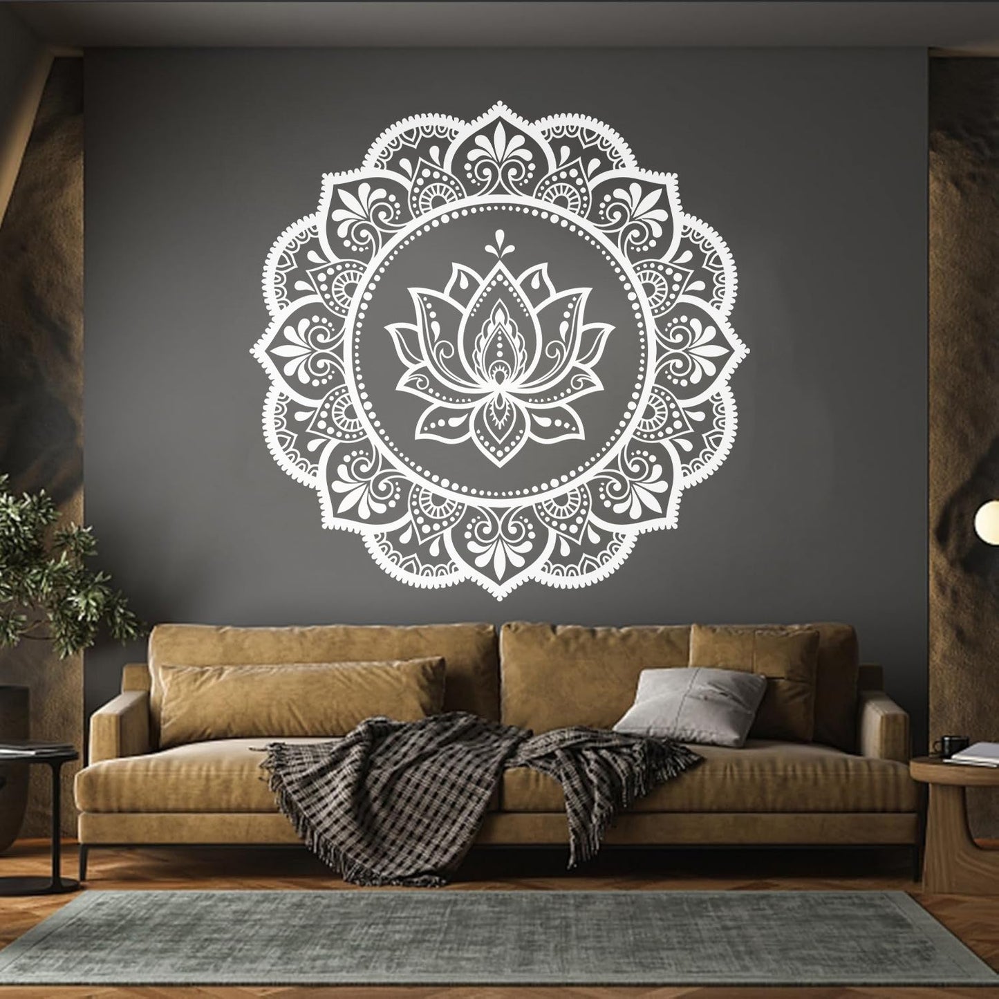Lettering Stickers Mandala Circle Flower Ornament Pattern Lotus Wall Beautification