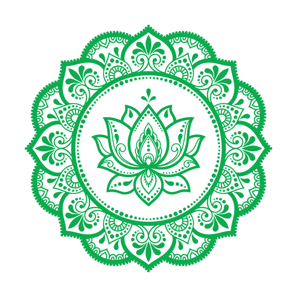 Lettering Stickers Mandala Circle Flower Ornament Pattern Lotus Wall Beautification