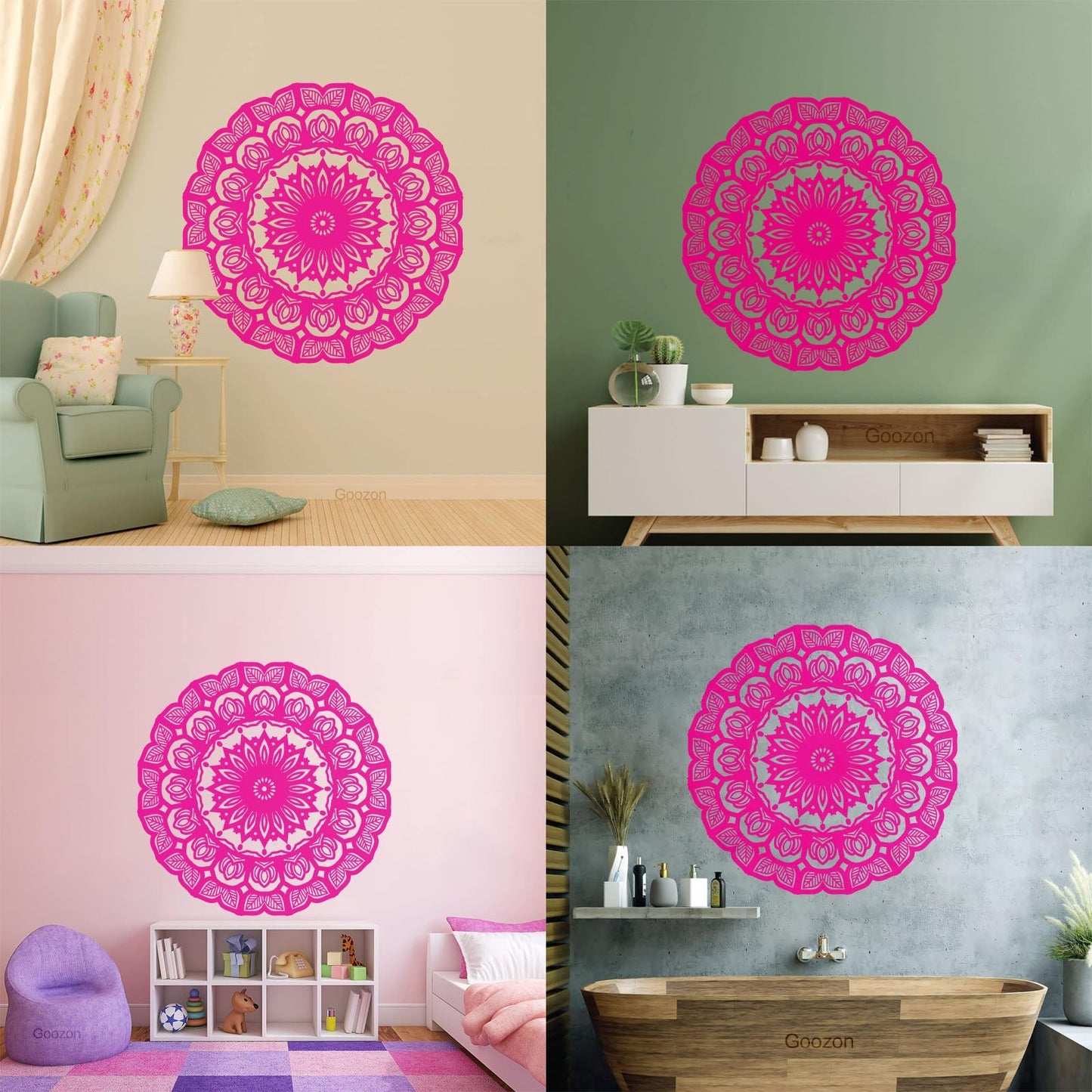 Wall Decals Paster Paper Mandala Circle Flowers Beautiful Floral Ornament Car Body Decoration