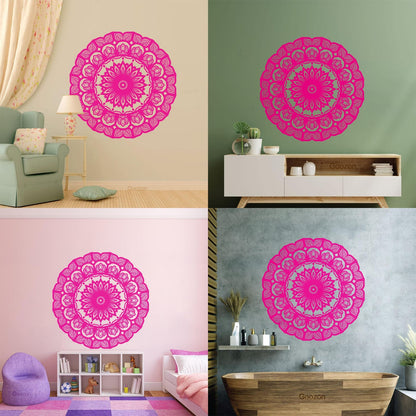 Wall Decals Paster Paper Mandala Circle Flowers Beautiful Floral Ornament Car Body Decoration