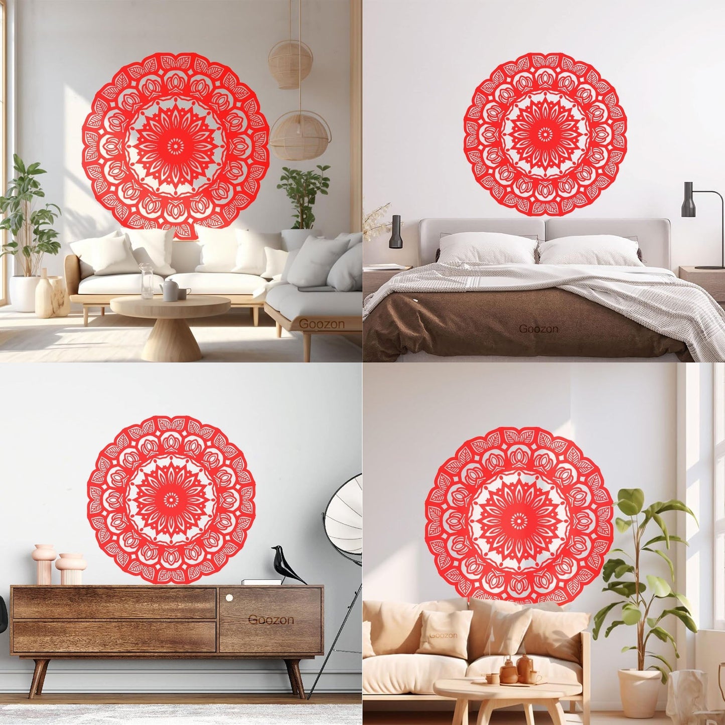 Wall Decals Paster Paper Mandala Circle Flowers Beautiful Floral Ornament Car Body Decoration