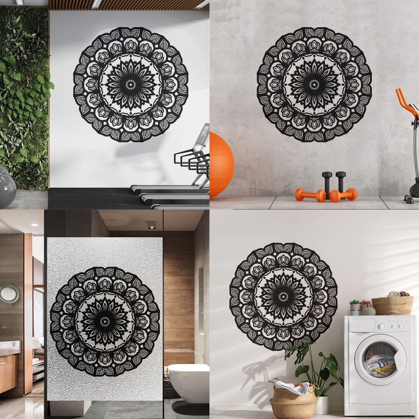 Wall Decals Paster Paper Mandala Circle Flowers Beautiful Floral Ornament Car Body Decoration